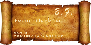 Bozsin Filoména névjegykártya